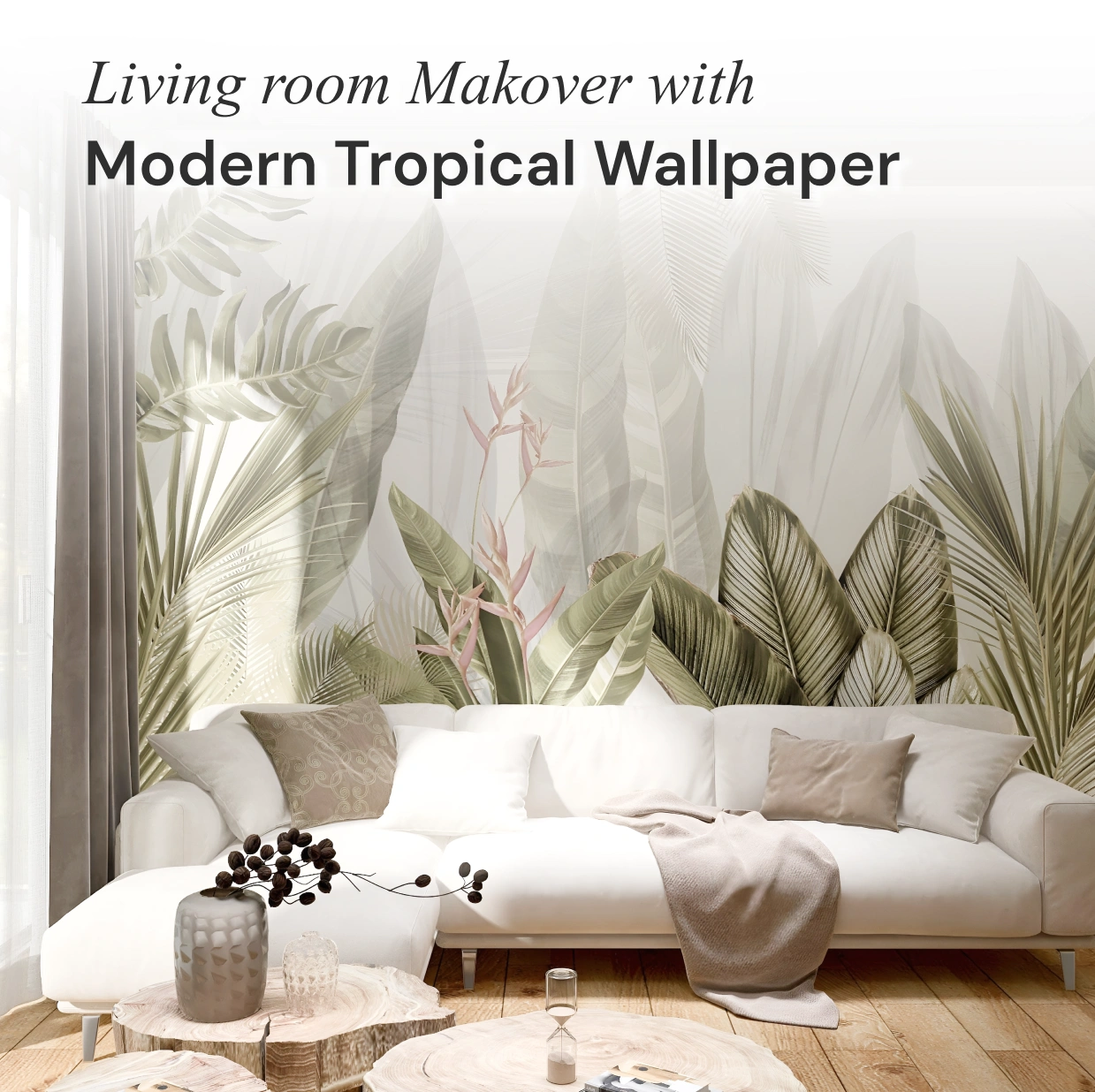 Modern Tropical Wallpaper Installation Project in Singapore