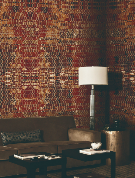 Red elegant geometric wallpaper