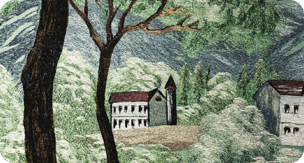 Stunning detail of wallpaper embroidery