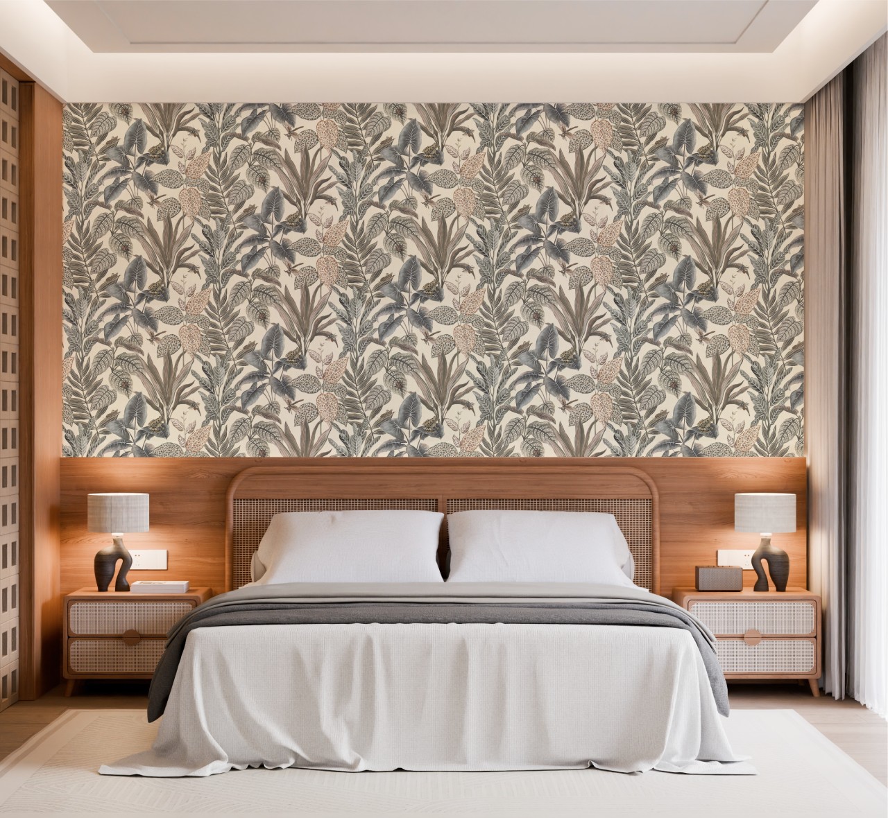 Sincol wallpaper with botanical leaf