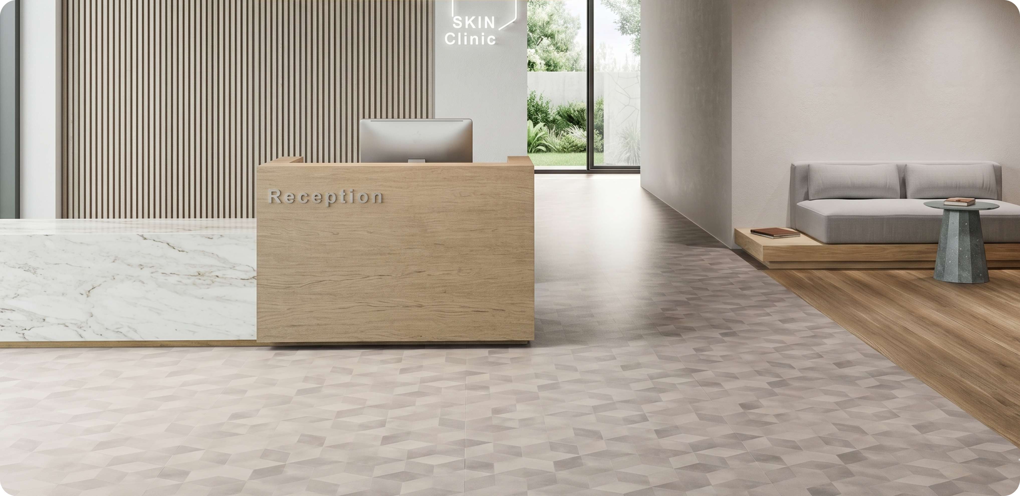 Reception office area floor