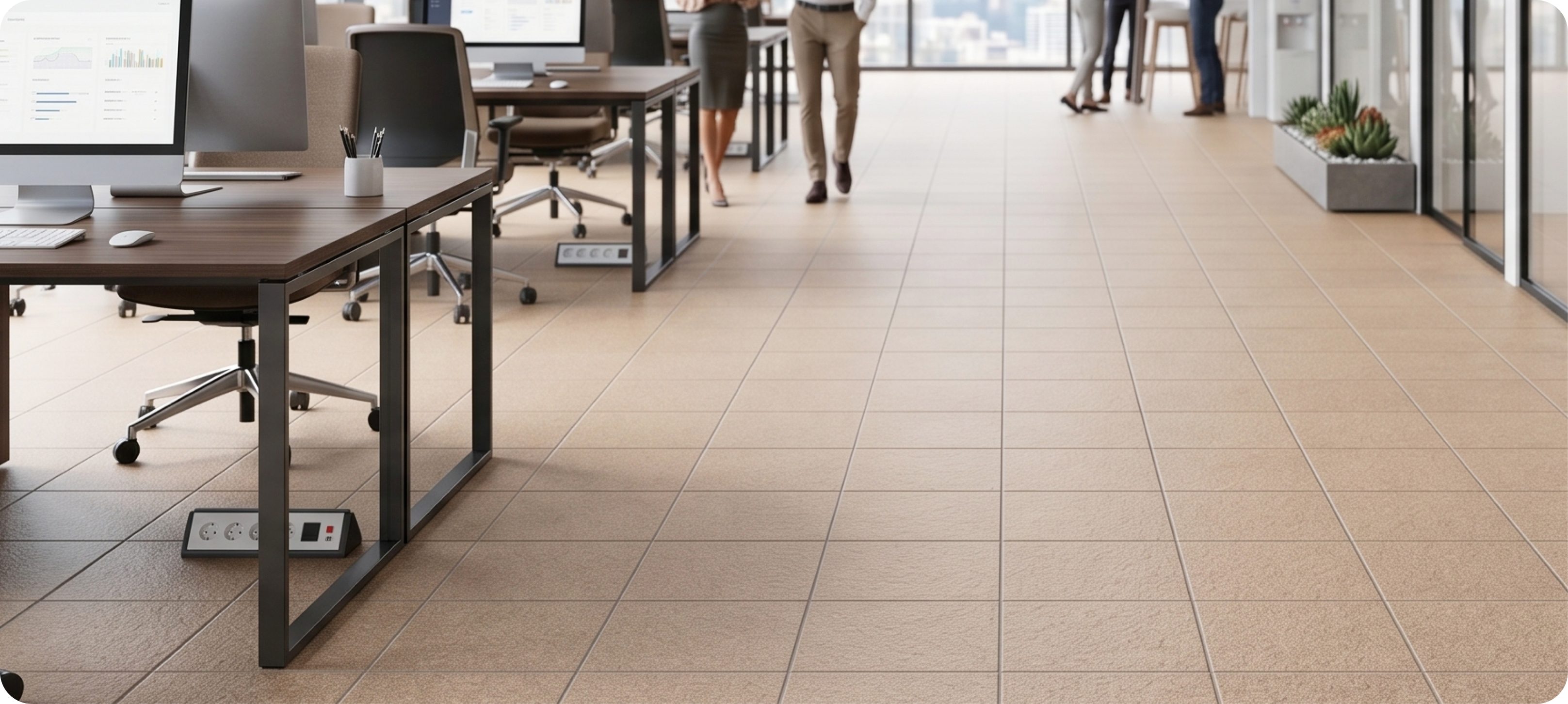 Office area with floor