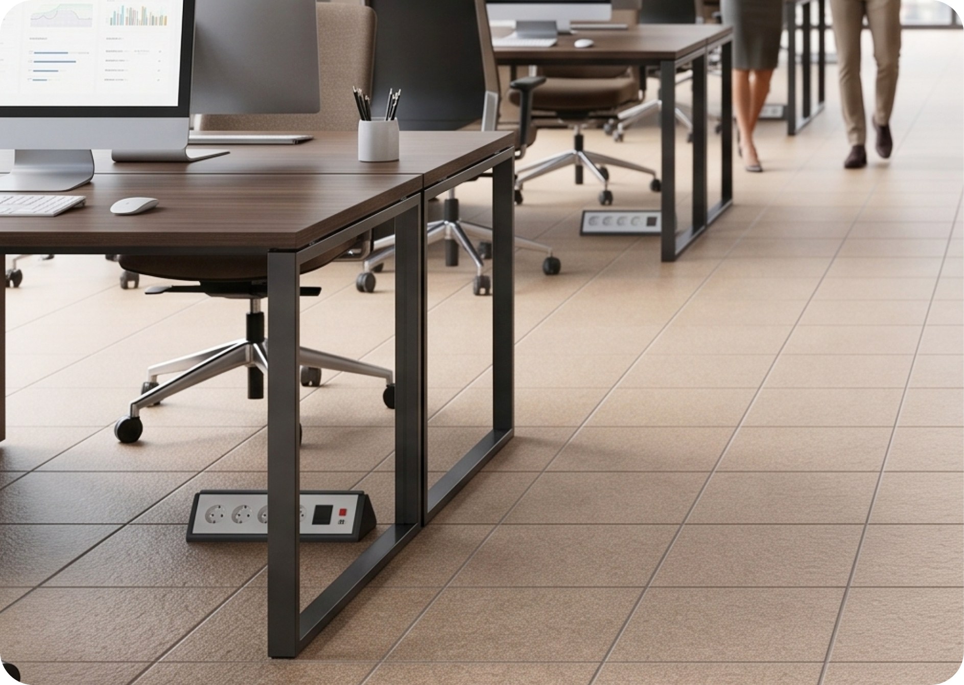 Office area with floor