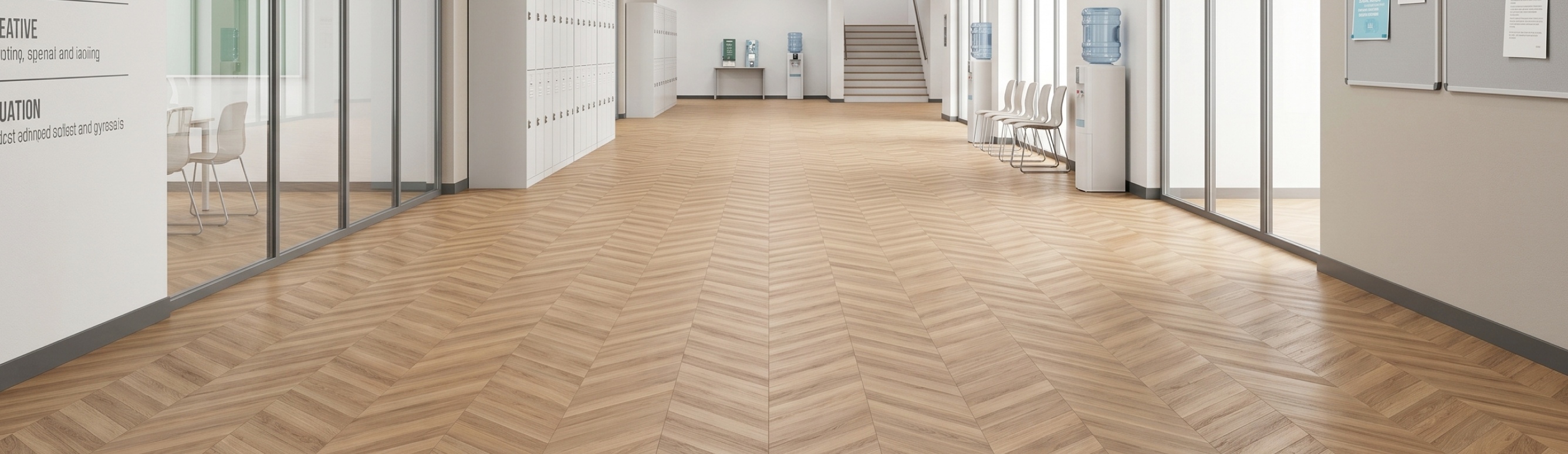 Wood pattern floor for school area